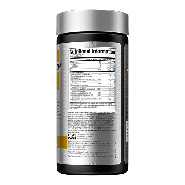 MuscleTech Test HD Elite, Testosterone Booster, Tesnor Extract 200mg, Tribulus Extract 157mg, Fenugreek Extract 150mg, Ashwagandha Extract 62.5mg, Stinging Needle Extract 50mg, Korean Ginseng Extarct