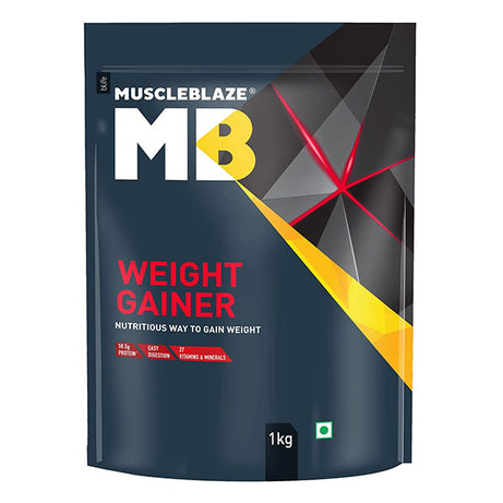 MuscleBlaze Weight Gainer with Added Digezyme - 2.2 lbs, 1 kg