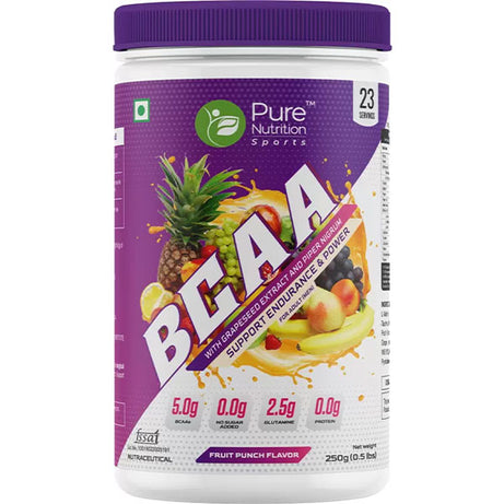 Pure Nutrition BCAA with Glutamine Instant Energy Pre-Post Workout supplement Electrolytes 250 gms