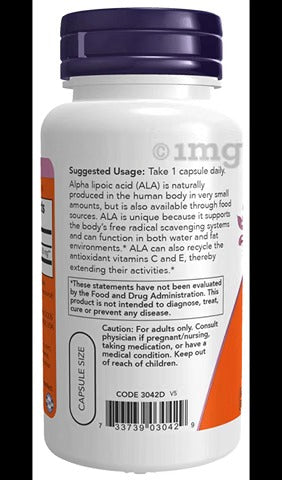 Now Alpha Lipoic Acid 250mg  60 Veg Capsule