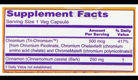 Now Foods Tri-Chromium 500mcg Veg Capsule