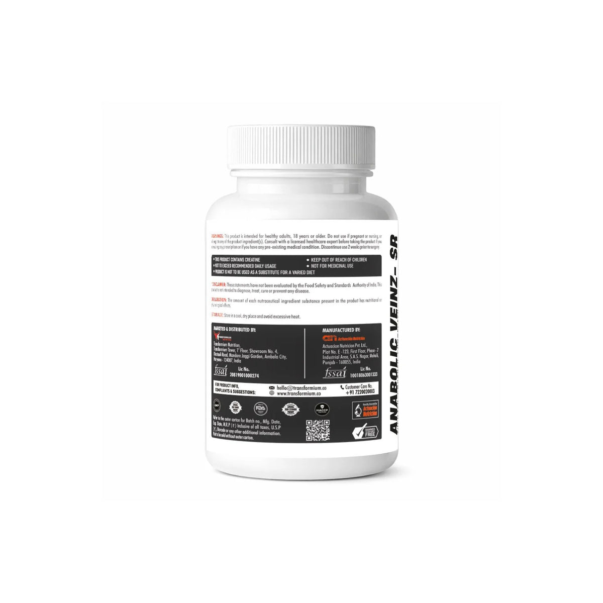 Anabolic Veinz SR ( Nitric Oxide Booster || Stim Free Preworkout)