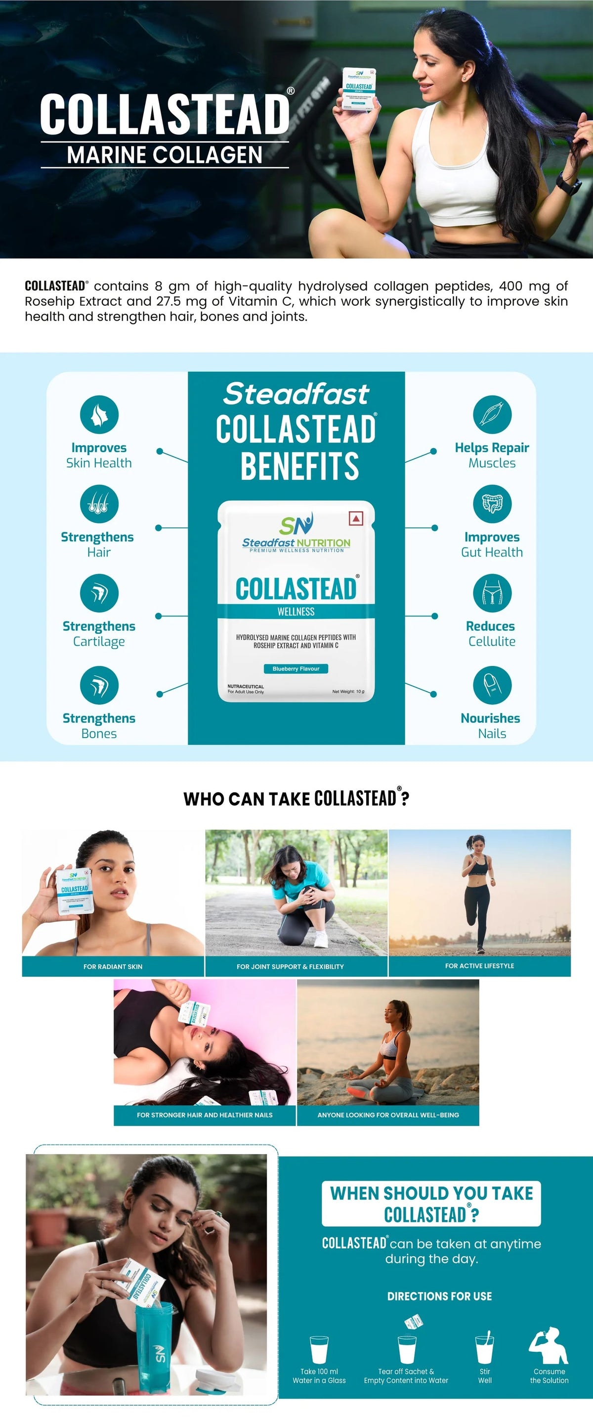 Steadfast nutrition CollaStead  Marine Collagen Supplement  30 servings