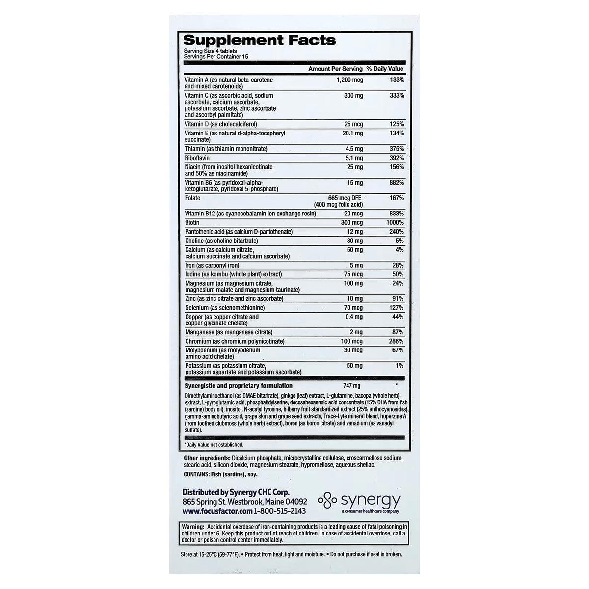 Focus Factor, Nutrition For The Brain, 60 Tablets extra strenght