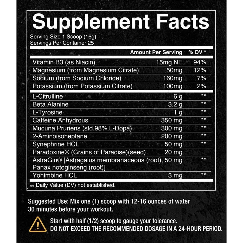 Condemned Labz Convict High Stim Pre-Workout (25 Servings)