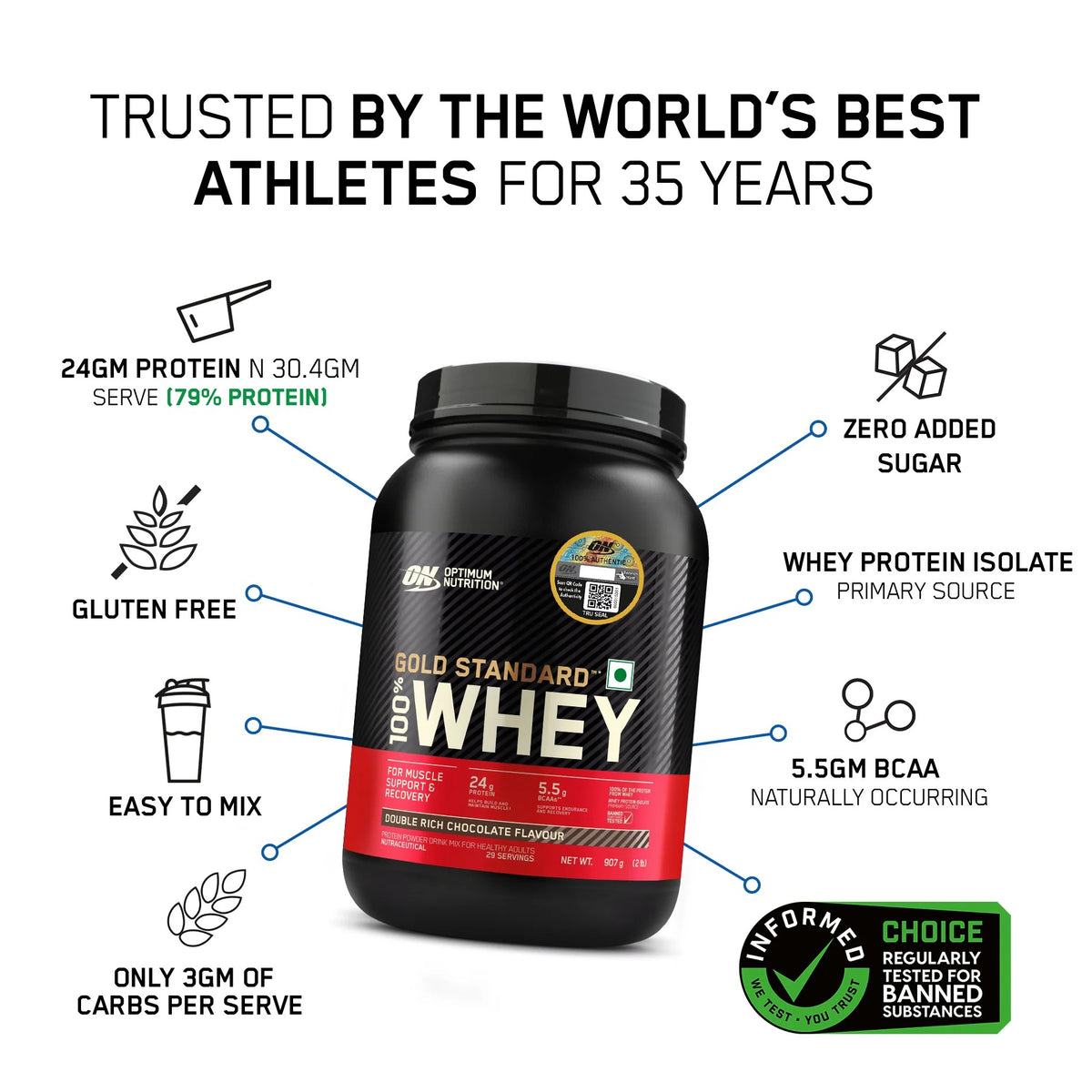 Gold Standard 100% Whey Protein | 907 g (2 lbs)