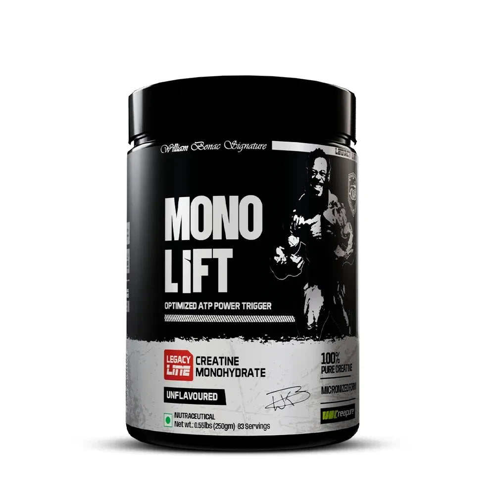 Mono Lift – Micronized Creatine Monohydrate For Explosive Strength & Power - 83 Servings - Unflavoured