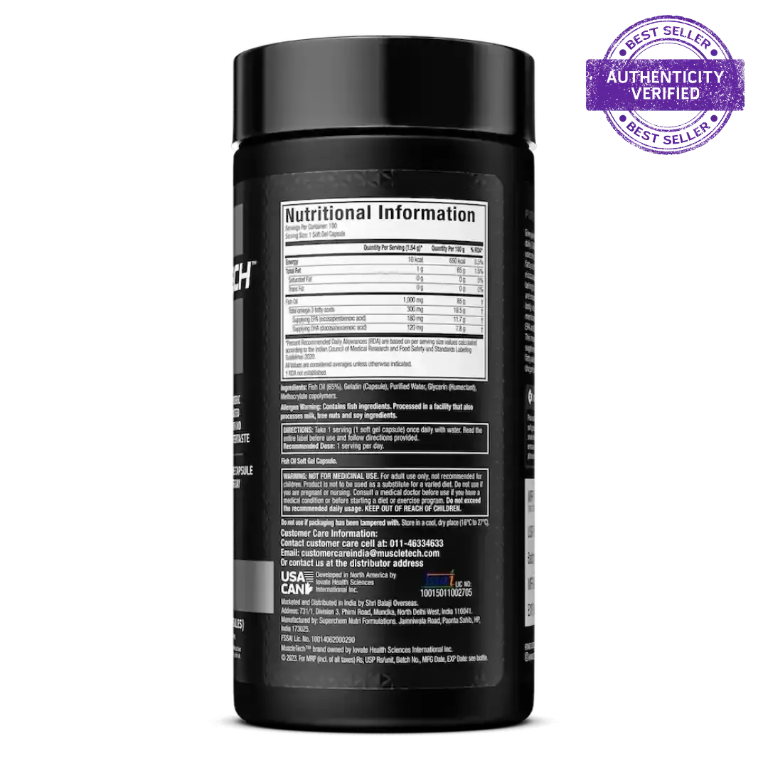 Muscletech™ Platinum Omega Fish Oil 100 units