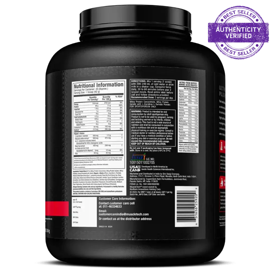 MuscleTech™ Nitro-Tech™ Ripped Whey Protein Powder