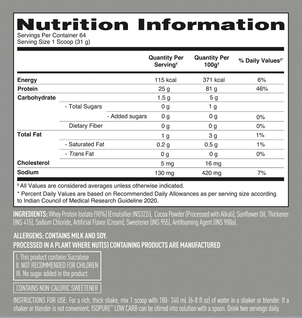 Isopure Low Carb Whey Protein Isolate  2 kg