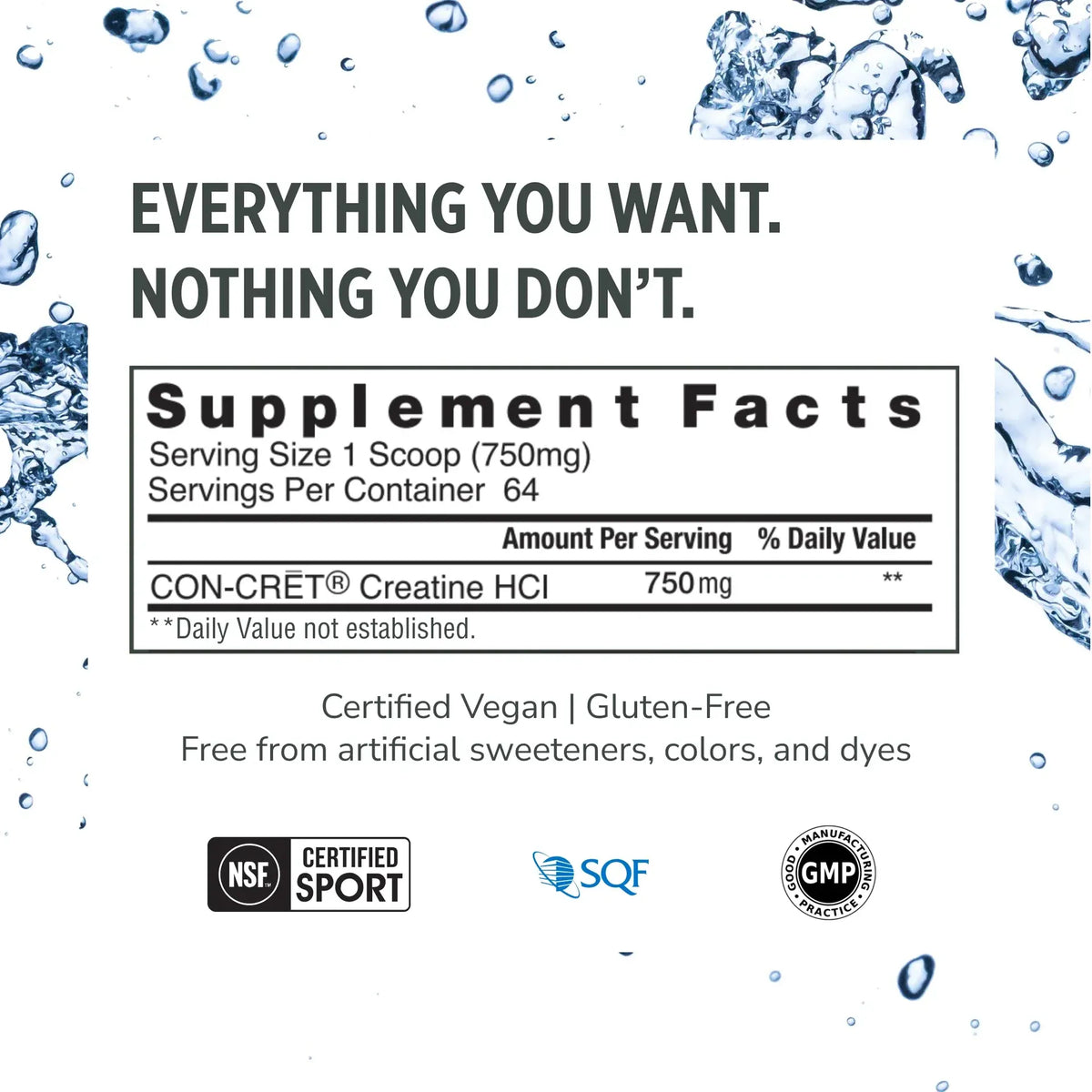CON-CRĒT® Creatine HCl Powder - Unflavored