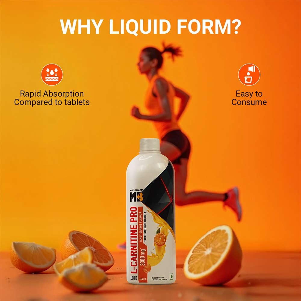 MuscleBlaze Liquid L-Carnitine PRO - 3300mg Triple Strength Formula