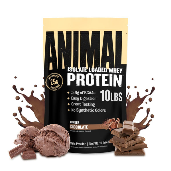 Animal Whey Isolate Protein Powder, 25G High Protein | Chocolate 10LB