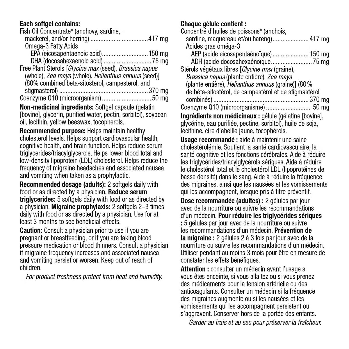 Webber Naturals Omega-3 & CoQ10 with Plant Sterols (200 Softgels)