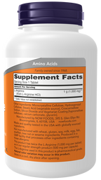 NOW L-Arginine, Double Strength 1000 mg Tablets