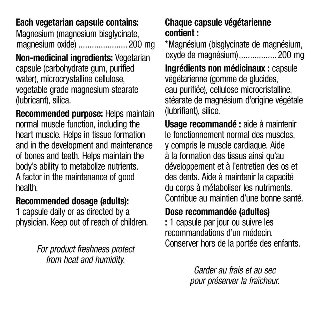 webber naturals Magnesium Bisglycinate 200 mg - 300 Capsules