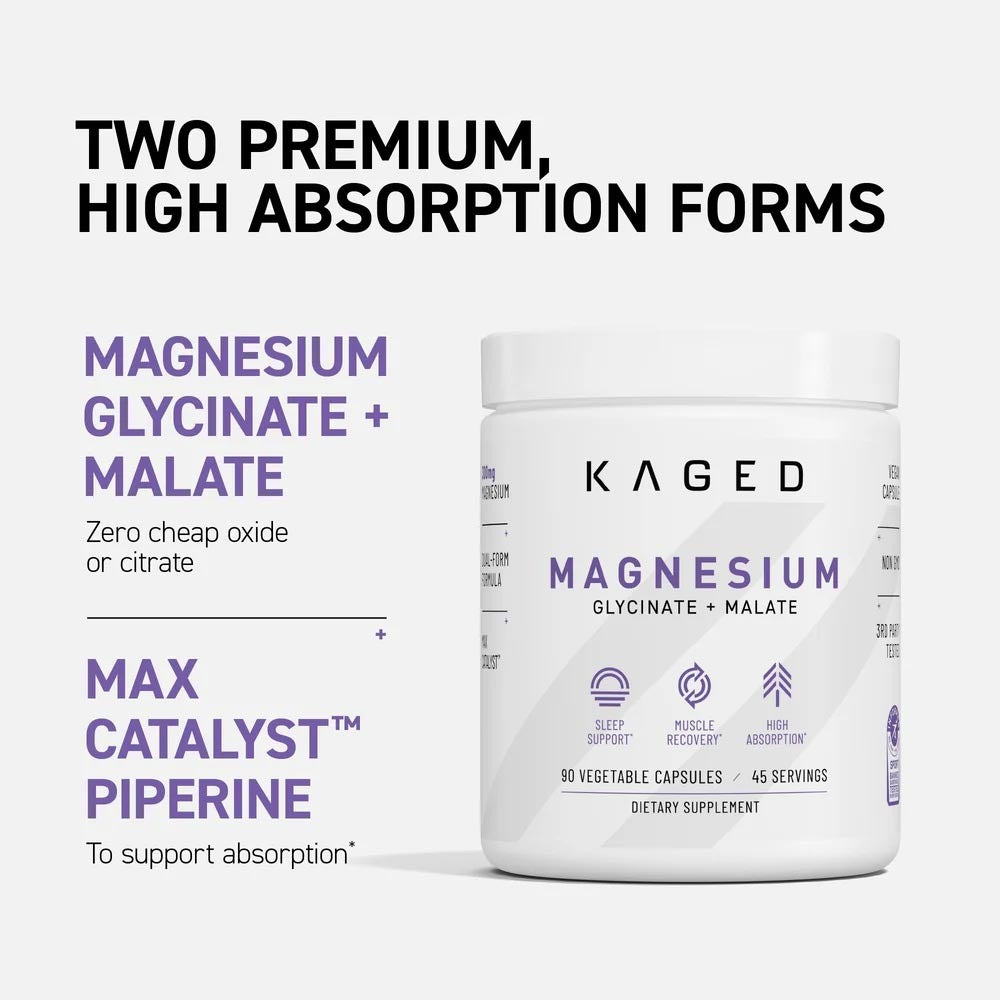 Kaged Muscle Magnesium Glycinate + Malate, 90 veggie capsule(s)