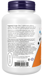 NOW L-Arginine, Double Strength 1000 mg Tablets